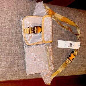 Calvin Klein Women's Fanny pack in tan with gold buckle